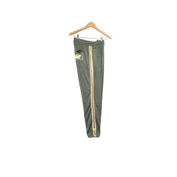 PJ Salvage  Jogger Pants Womens Medium Green Gold Star Status  Loungewear - Picture 4 of 12